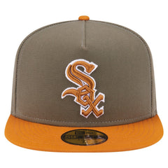 Chicago White Sox Two-Tone Color Pack A-Frame 59FIFTY Fitted Hat - Olive/Orange | New Era