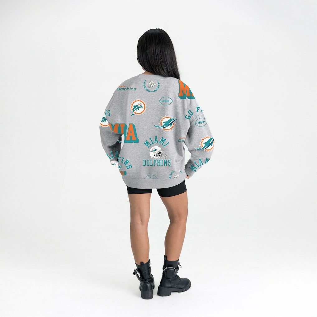 NFL Miami Dolphins Gameday Couture Women's Always On Repeat Fleece Sweatshirt
