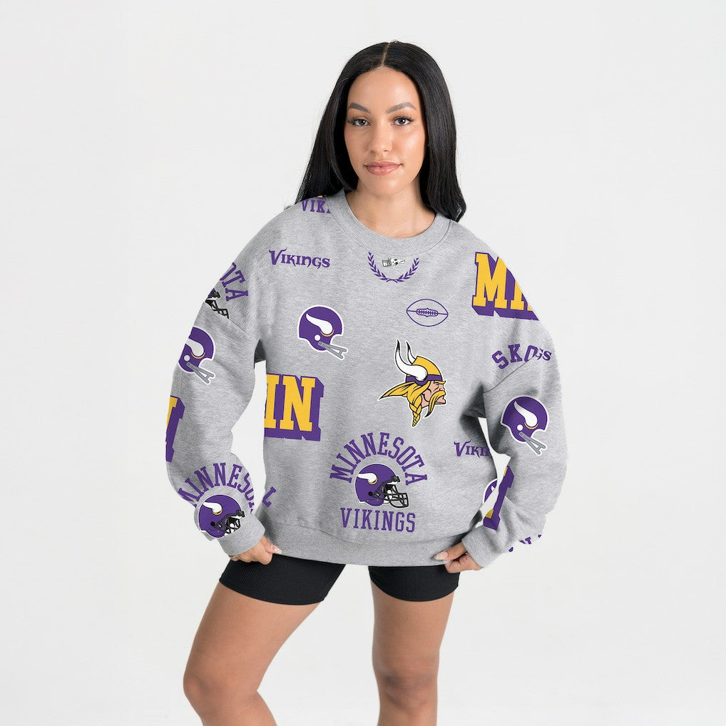 NFL Minnesota Vikings Gameday Couture Women's Always On Repeat Fleece Sweatshirt