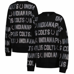 NFL Indianapolis Colts Gameday Couture Women's Oversized Hype Era Rhinestone Text Sweatshirt