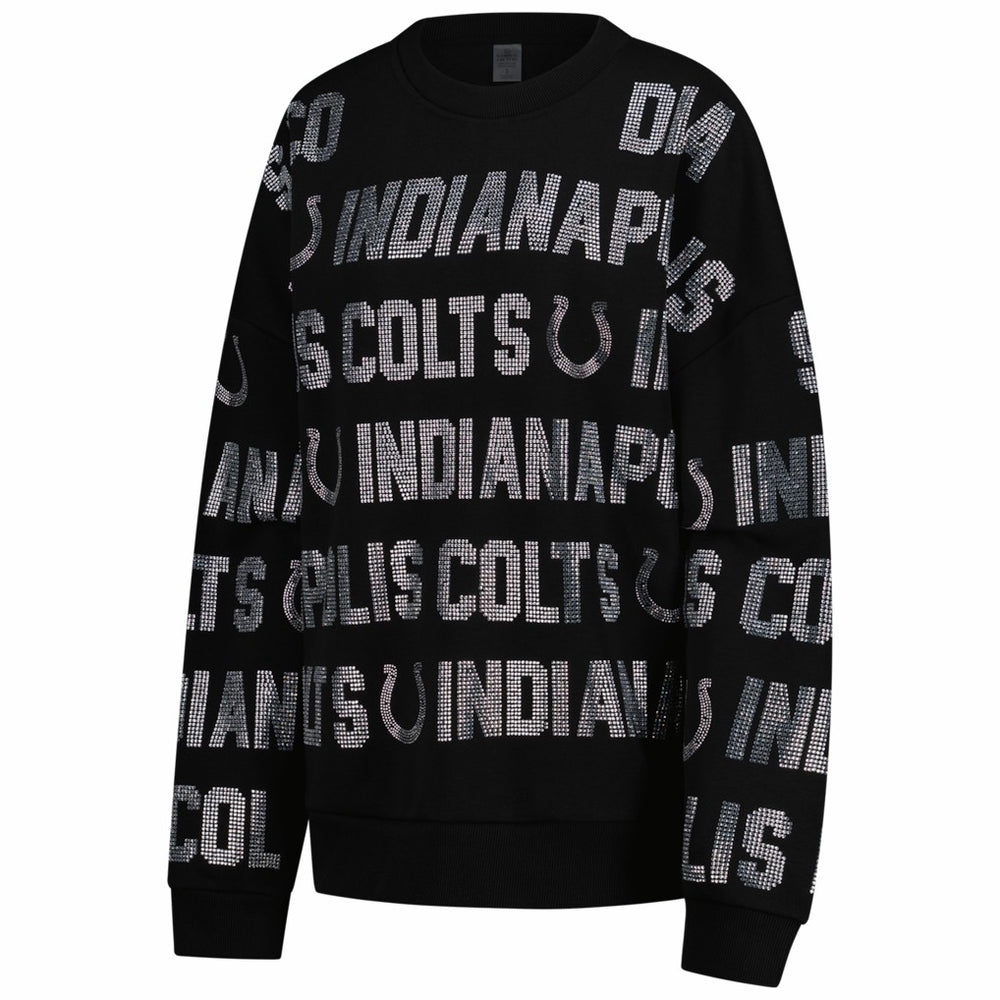 NFL Indianapolis Colts Gameday Couture Women's Oversized Hype Era Rhinestone Text Sweatshirt