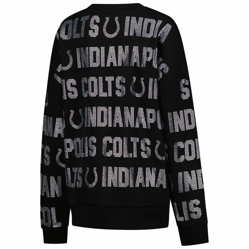 NFL Indianapolis Colts Gameday Couture Women's Oversized Hype Era Rhinestone Text Sweatshirt