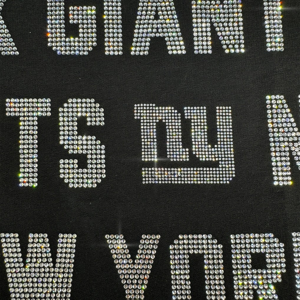 NFL New York Giants Gameday Couture Women's Oversized Hype Era Rhinestone Text Sweatshirt