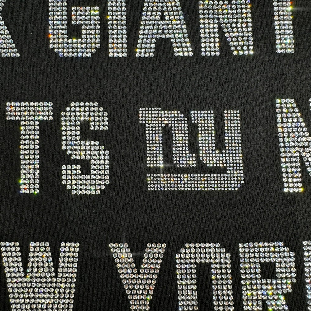 NFL New York Giants Gameday Couture Women's Oversized Hype Era Rhinestone Text Sweatshirt