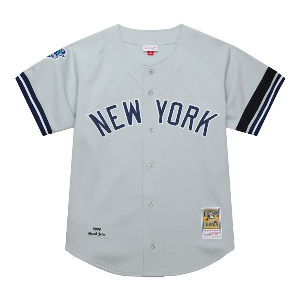 Derek Jeter New York Yankees Cooperstown Collection 2000 World Series Authentic Jersey - Gray | Mitchell & Ness