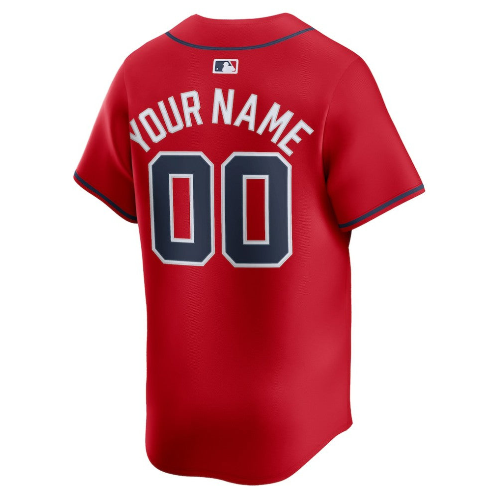Atlanta Braves Alternate Limited Custom Jersey - Red | Nike