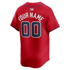 Atlanta Braves Alternate Limited Custom Jersey - Red | Nike