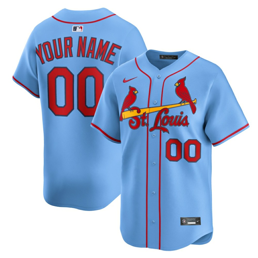 St. Louis Cardinals Alternate Limited Custom Jersey - Light Blue | Nike