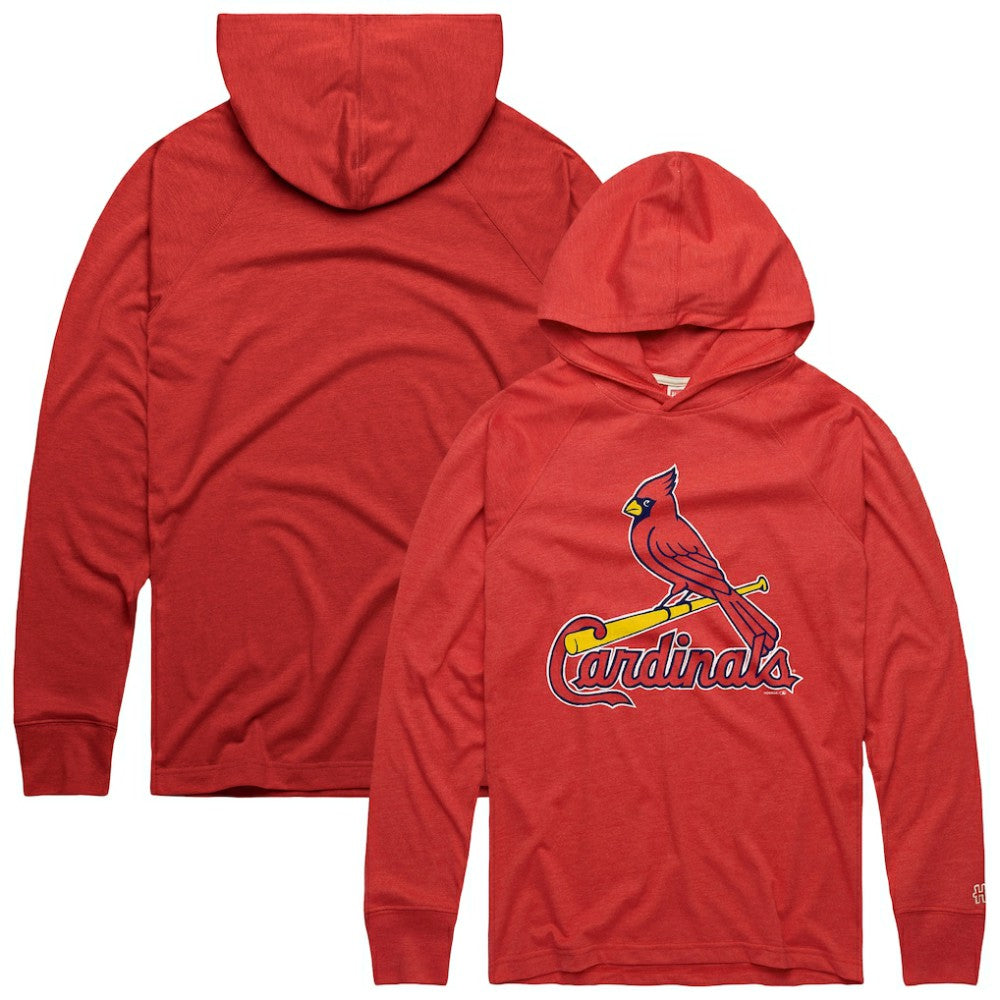 St. Louis Cardinals Homage Lightweight Raglan Tri-Blend Pullover Hoodie - Red