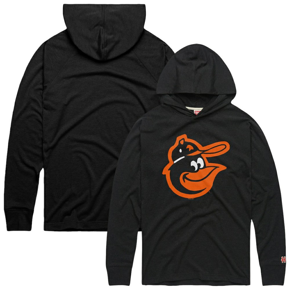 Baltimore Orioles Homage Lightweight Raglan Tri-Blend Pullover Hoodie - Charcoal