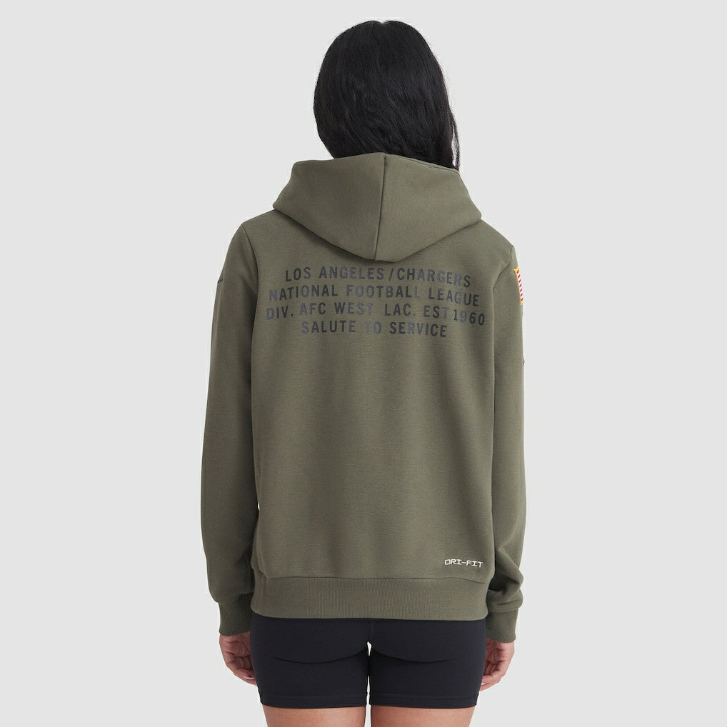 NFL Los Angeles Chargers Women's 2025 Salute to Service Sideline Standard Issue Dri-FIT Hoodie