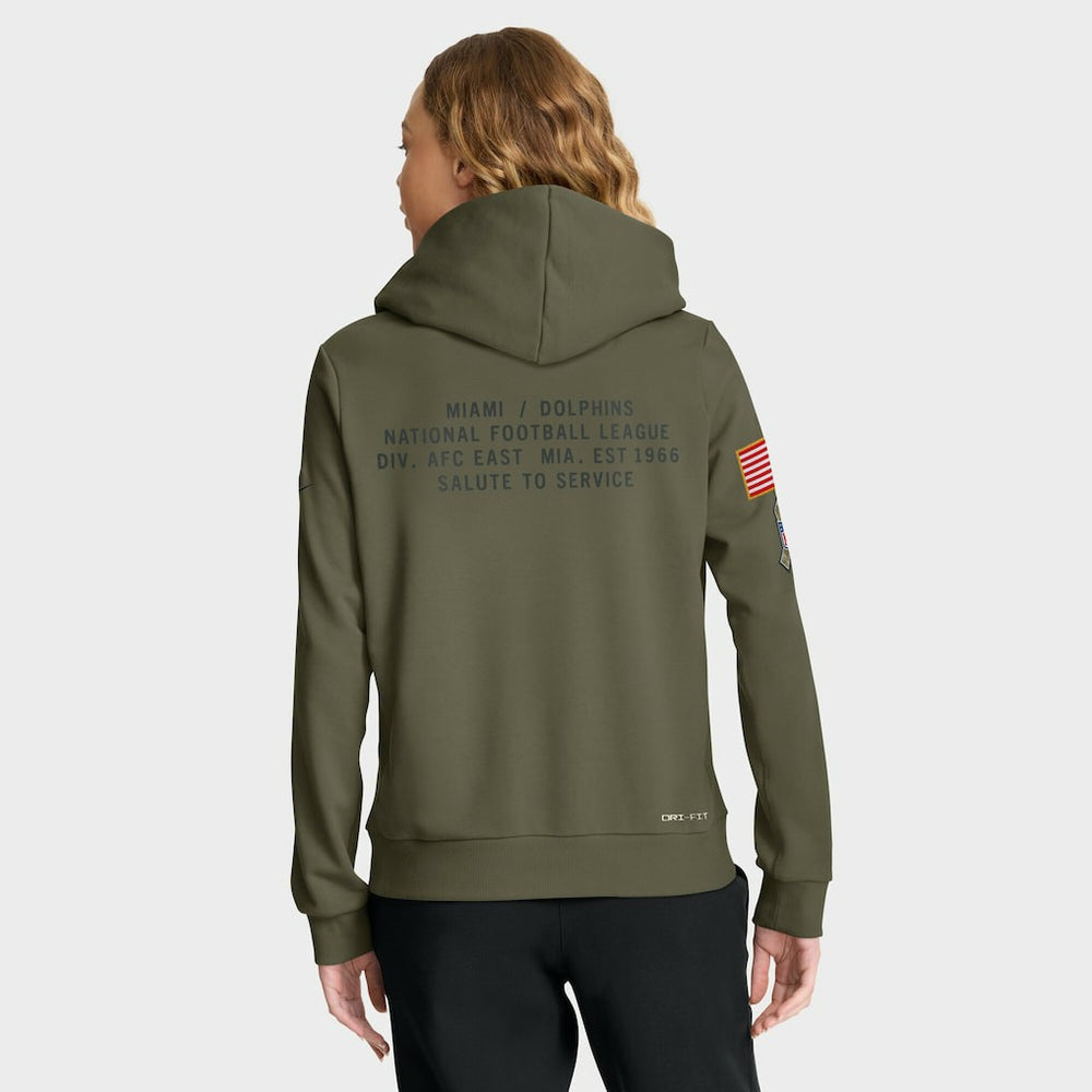 NFL Miami Dolphins Women's 2025 Salute to Service Sideline Standard Issue Dri-FIT Hoodie