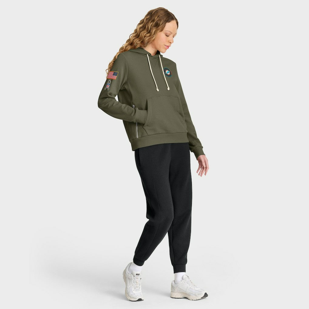 NFL Miami Dolphins Women's 2025 Salute to Service Sideline Standard Issue Dri-FIT Hoodie