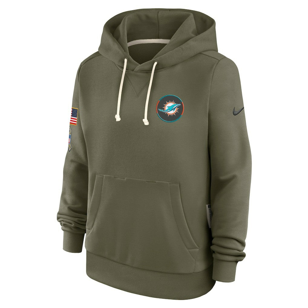 NFL Miami Dolphins Women's 2025 Salute to Service Sideline Standard Issue Dri-FIT Hoodie