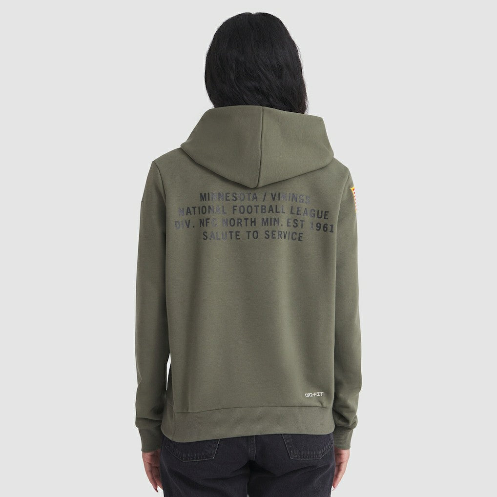 NFL Minnesota Vikings Women's 2025 Salute to Service Sideline Standard Issue Dri-FIT Hoodie