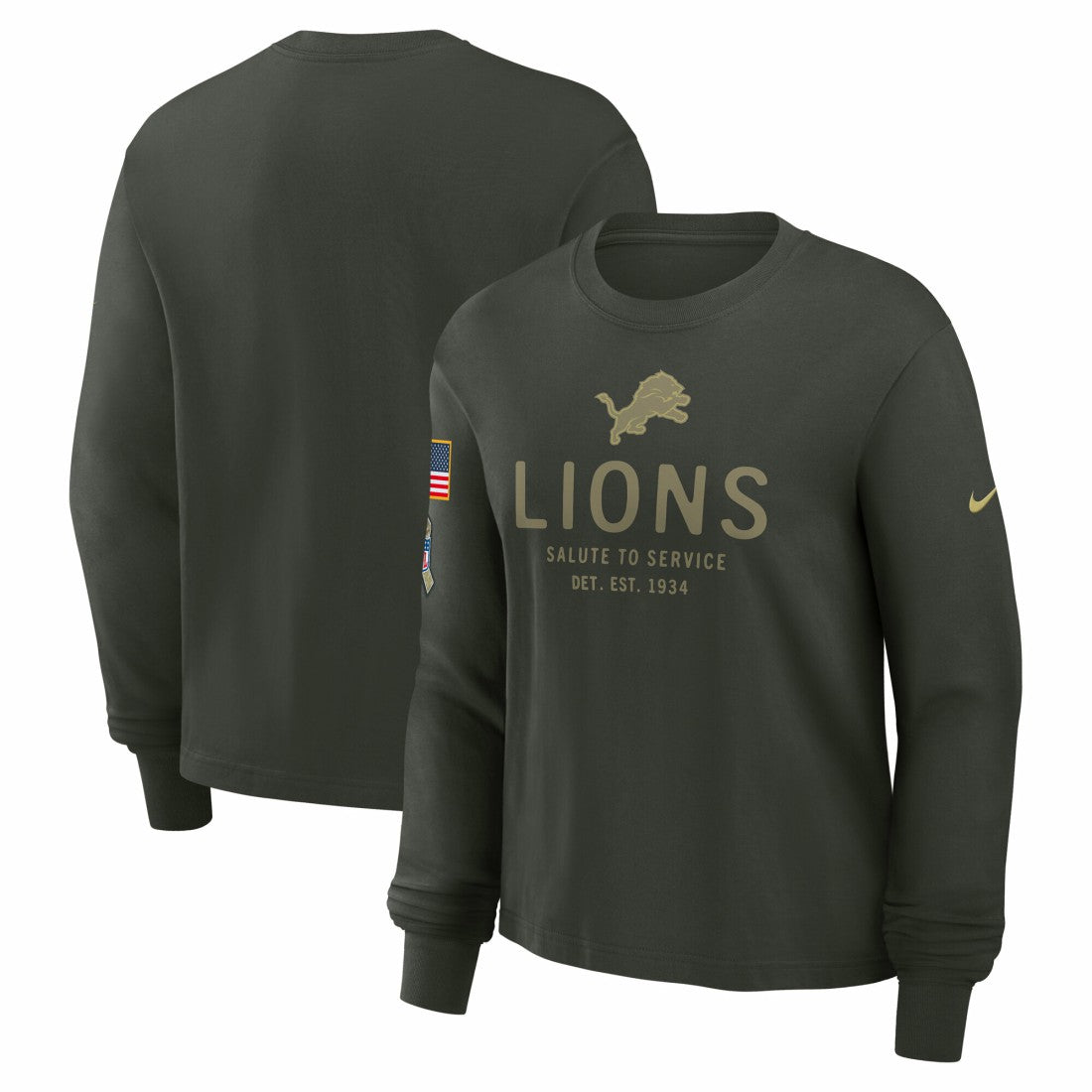 NFL Detroit Lions Women's 2025 Salute to Service Sideline Dri-FIT Long Sleeve T-Shirt