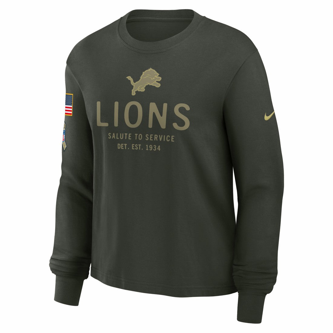 NFL Detroit Lions Women's 2025 Salute to Service Sideline Dri-FIT Long Sleeve T-Shirt