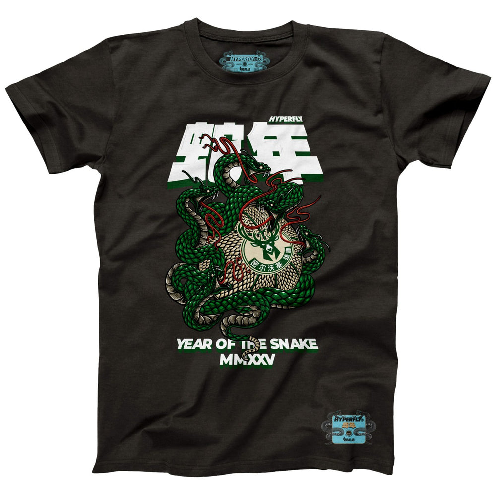Milwaukee Bucks NBALab x Hyperfly Unisex Year of the Snake Lunar New Year Collection T-Shirt - Heather Black on sale
