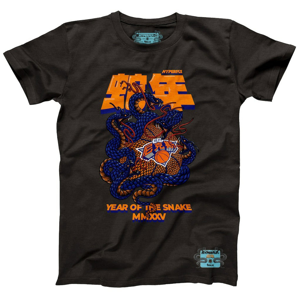 New York Knicks NBALab x Hyperfly Unisex Year of the Snake Lunar New Year Collection T-Shirt - Heather Black shop