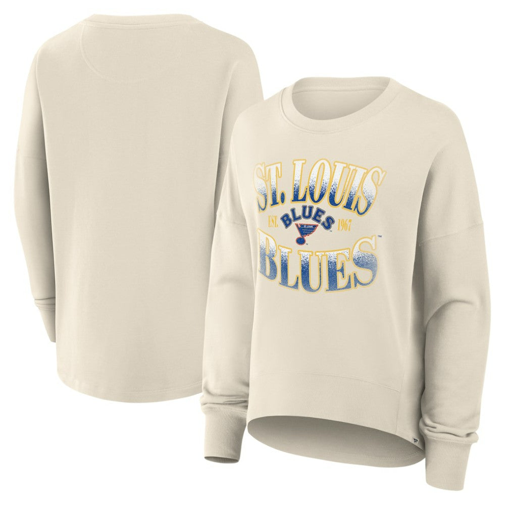 St. Louis Blues Fanatics Women's Oversized Vintage Slice Pullover Sweatshirt