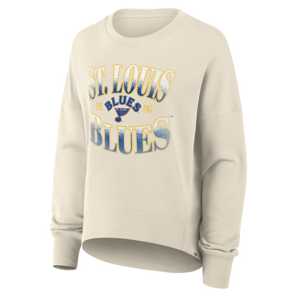 St. Louis Blues Fanatics Women's Oversized Vintage Slice Pullover Sweatshirt