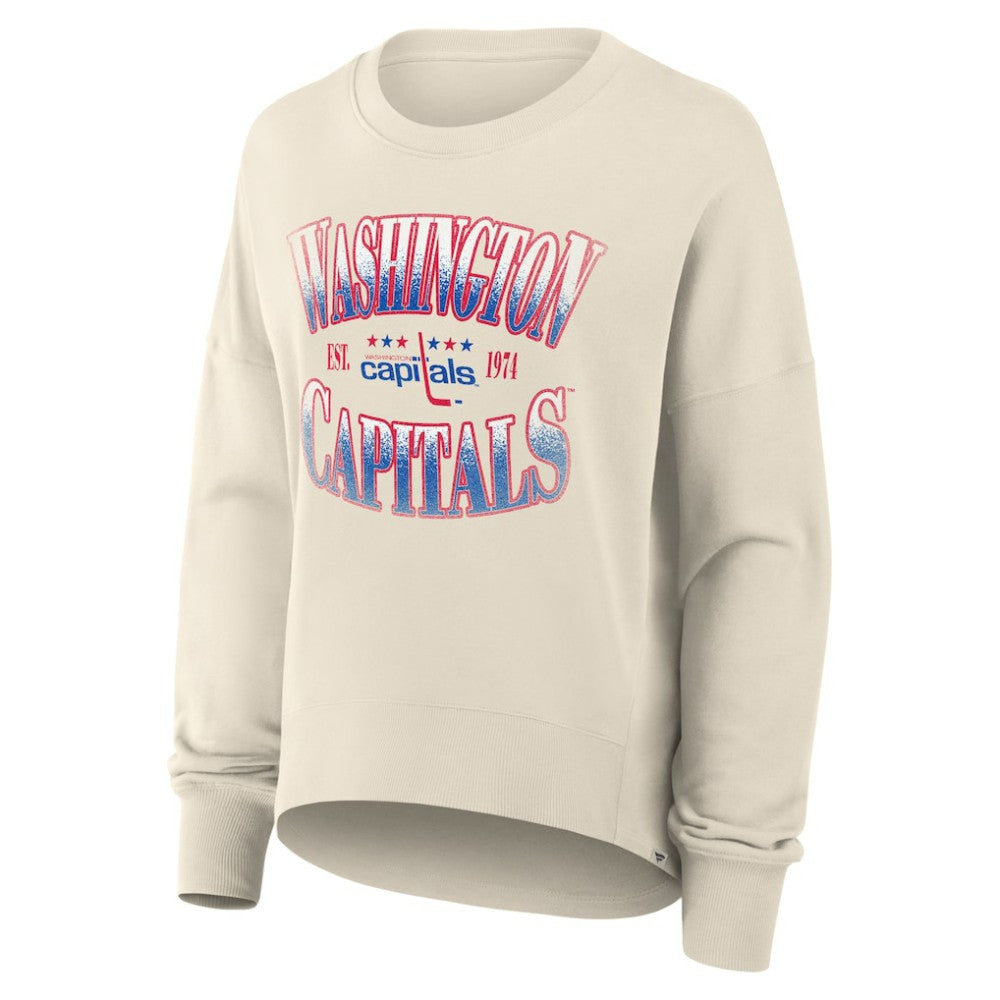 Washington Capitals Fanatics Women's Oversized Vintage Slice Pullover Sweatshirt