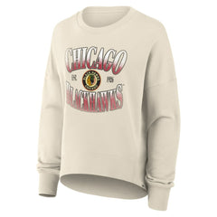 Chicago Blackhawks Fanatics Women's Oversized Vintage Slice Pullover Sweatshirt