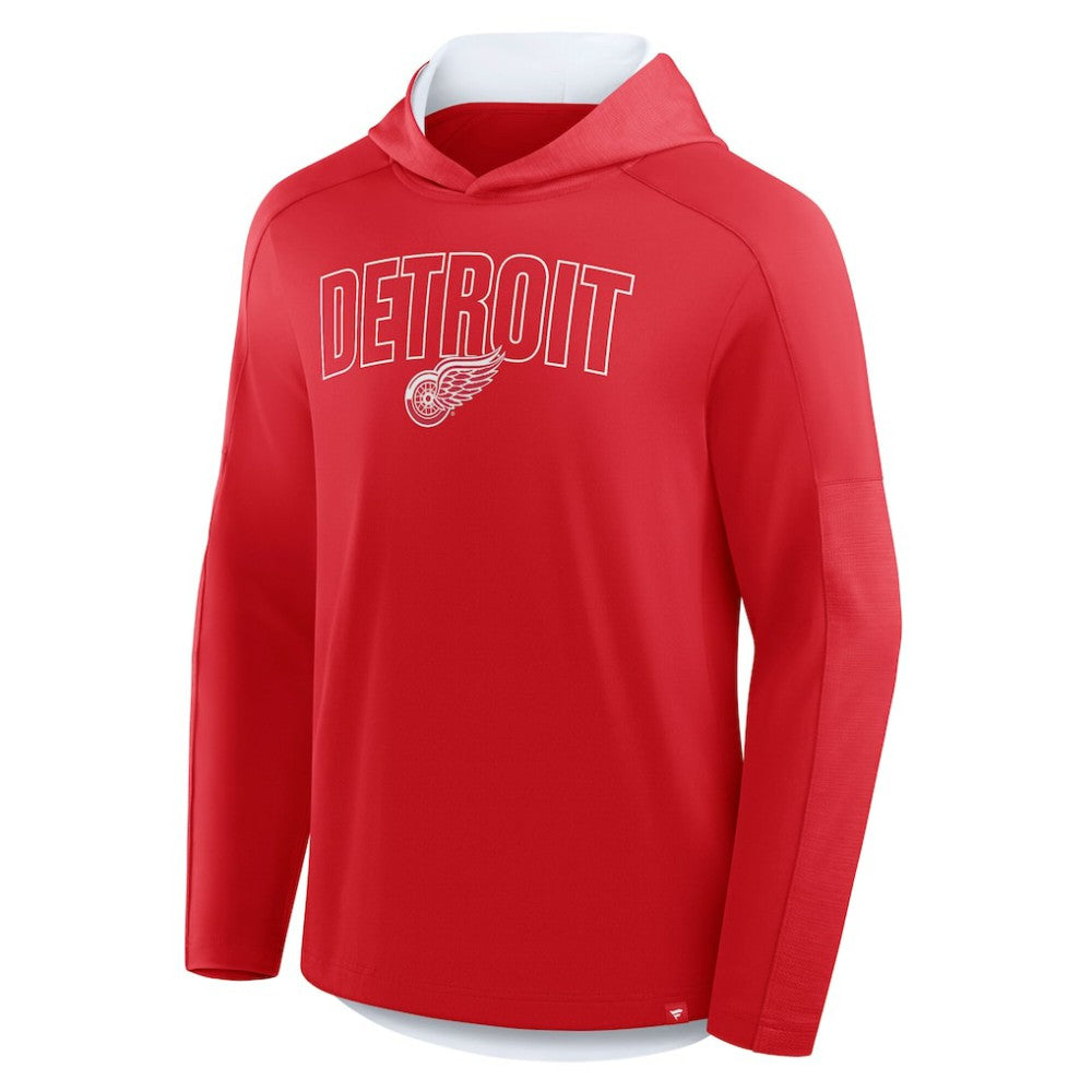 Detroit Red Wings Fanatics Penalty Shot Long Sleeve Hoodie T-Shirt