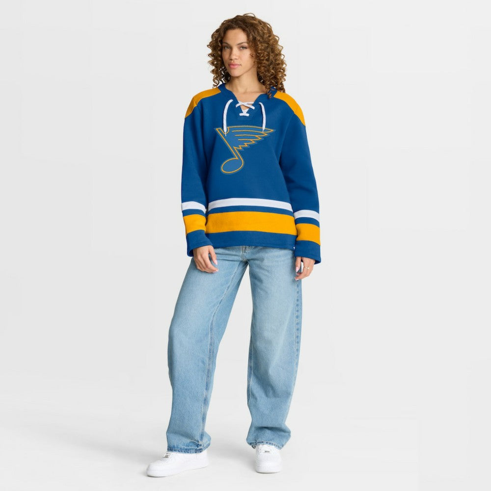 St. Louis Blues Fanatics Women's Icing Long Sleeve Lace Up Sweatshirt