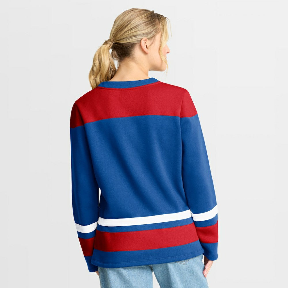 New York Rangers Fanatics Women's Icing Long Sleeve Lace Up Sweatshirt