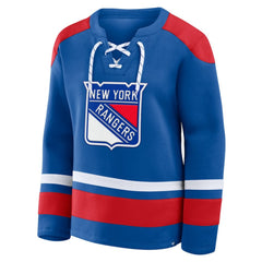 New York Rangers Fanatics Women's Icing Long Sleeve Lace Up Sweatshirt