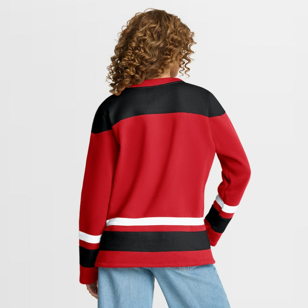 Chicago Blackhawks Fanatics Women's Icing Long Sleeve Lace Up Sweatshirt