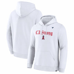 Los Angeles Angels Unisex LA Strong Premium Fleece Pullover Hoodie - White
