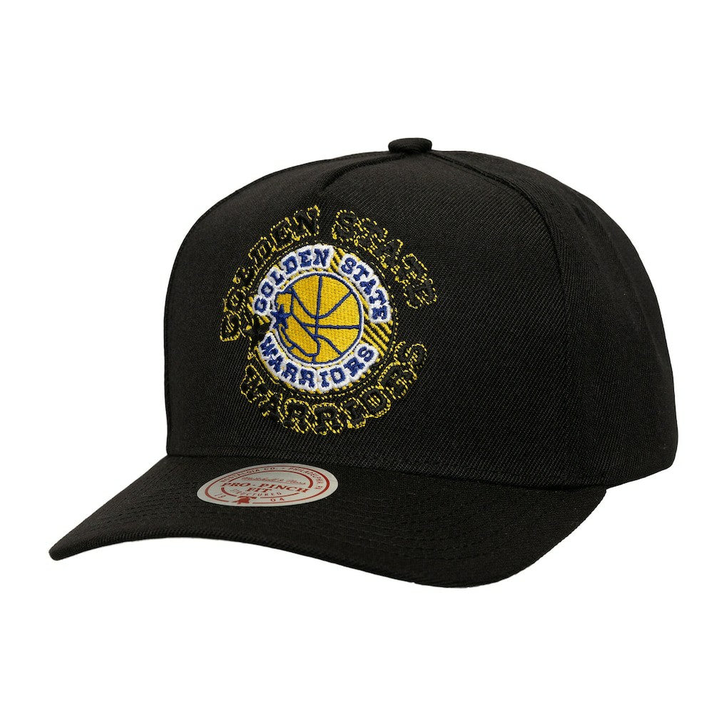 Golden State Warriors Tilted Pro Pinch Adjustable Hat sale - Black | Mitchell & Ness online