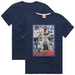 David Ortiz Boston Red Sox Homage 2003 Topps Baseball Card Player T-Shirt - Navy