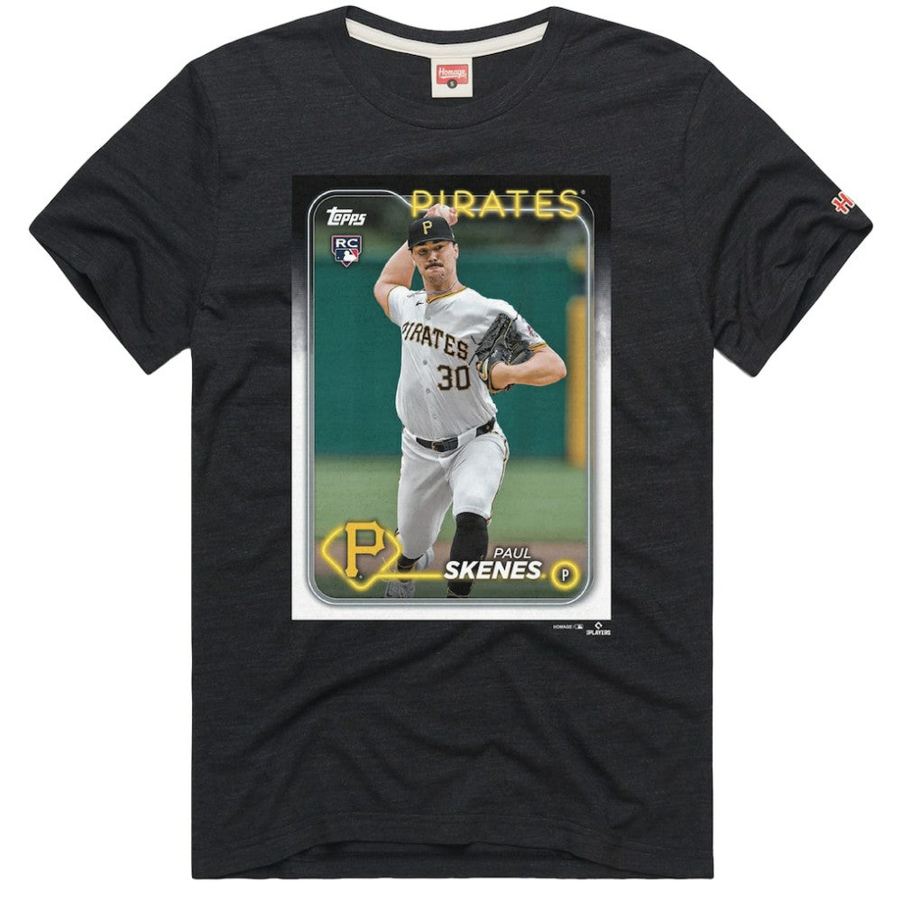 Paul Skenes Pittsburgh Pirates Homage 2024 Topps Baseball Card Player Tri-Blend T-Shirt - Charcoal