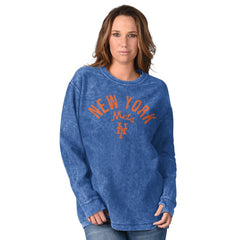 New York Mets G-III 4Her by Carl Banks Women's Comfy Cord Pullover Sweatshirt - Royal