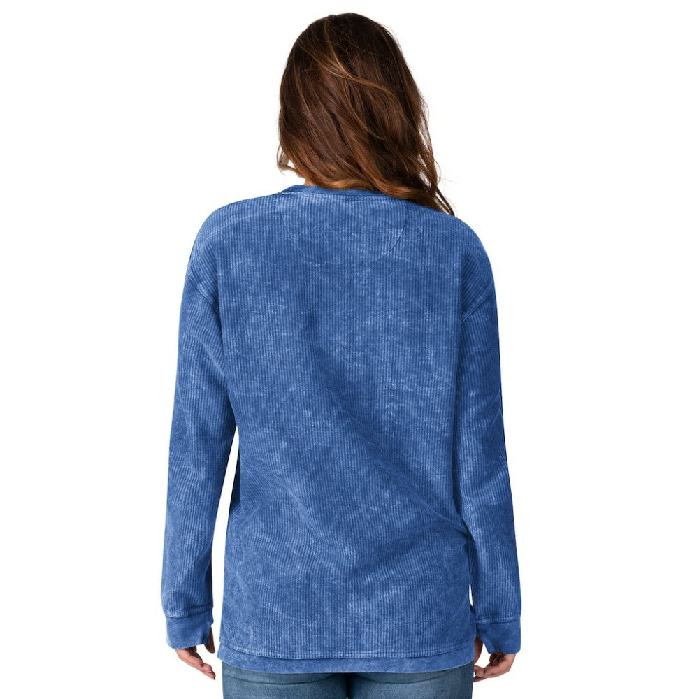 Texas Rangers G-III 4Her by Carl Banks Women's Comfy Cord Pullover Sweatshirt - Royal