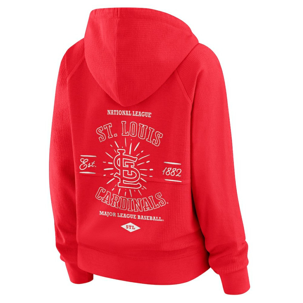 St. Louis Cardinals WEAR by Erin Andrews Women's Vintage Full-Zip Raglan Hoodie - Red