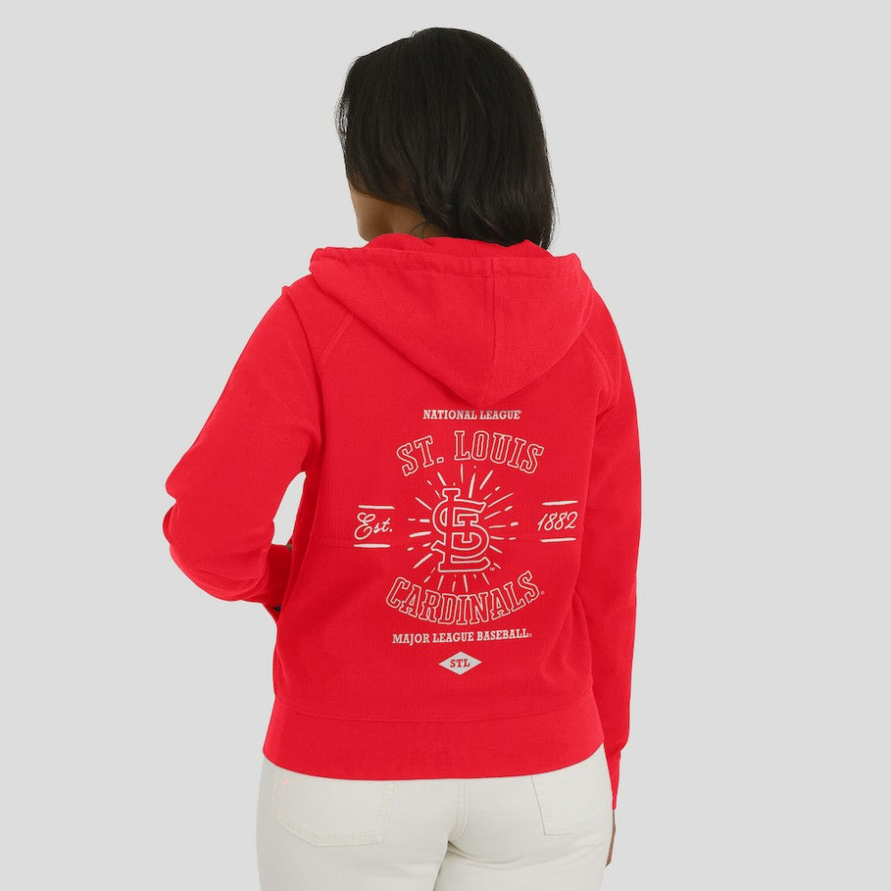 St. Louis Cardinals WEAR by Erin Andrews Women's Vintage Full-Zip Raglan Hoodie - Red