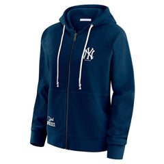 New York Yankees WEAR by Erin Andrews Women's Vintage Full-Zip Raglan Hoodie - Navy