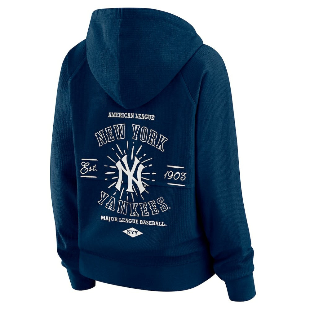 New York Yankees WEAR by Erin Andrews Women's Vintage Full-Zip Raglan Hoodie - Navy