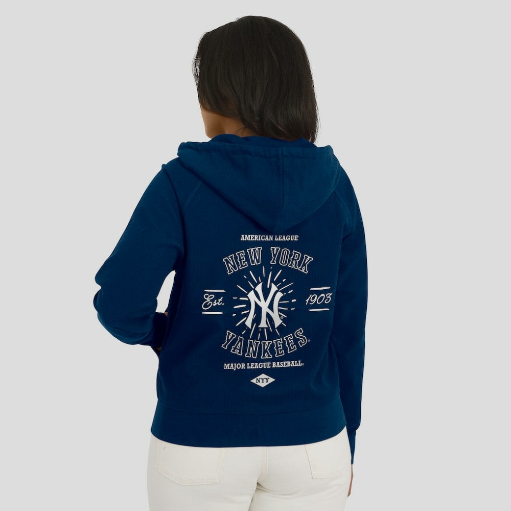 New York Yankees WEAR by Erin Andrews Women's Vintage Full-Zip Raglan Hoodie - Navy