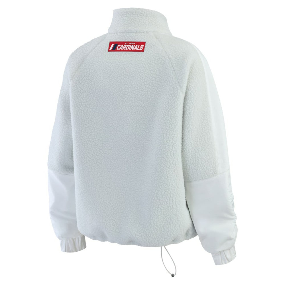 St. Louis Cardinals WEAR by Erin Andrews Women's Polar Fleece Quarter-Zip Jacket - Gray