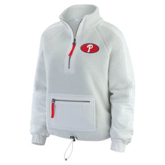 Philadelphia Phillies WEAR by Erin Andrews Women's Polar Fleece Quarter-Zip Jacket - Gray