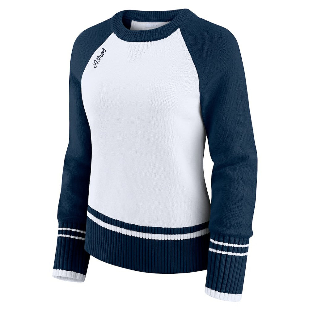 Houston Astros WEAR by Erin Andrews Women's Colorblock Raglan Sweater - White
