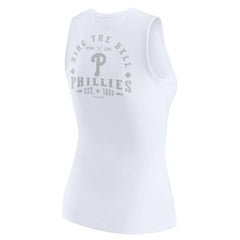 Philadelphia Phillies WEAR by Erin Andrews Women's Rib-Knit Henley Tank Top - White