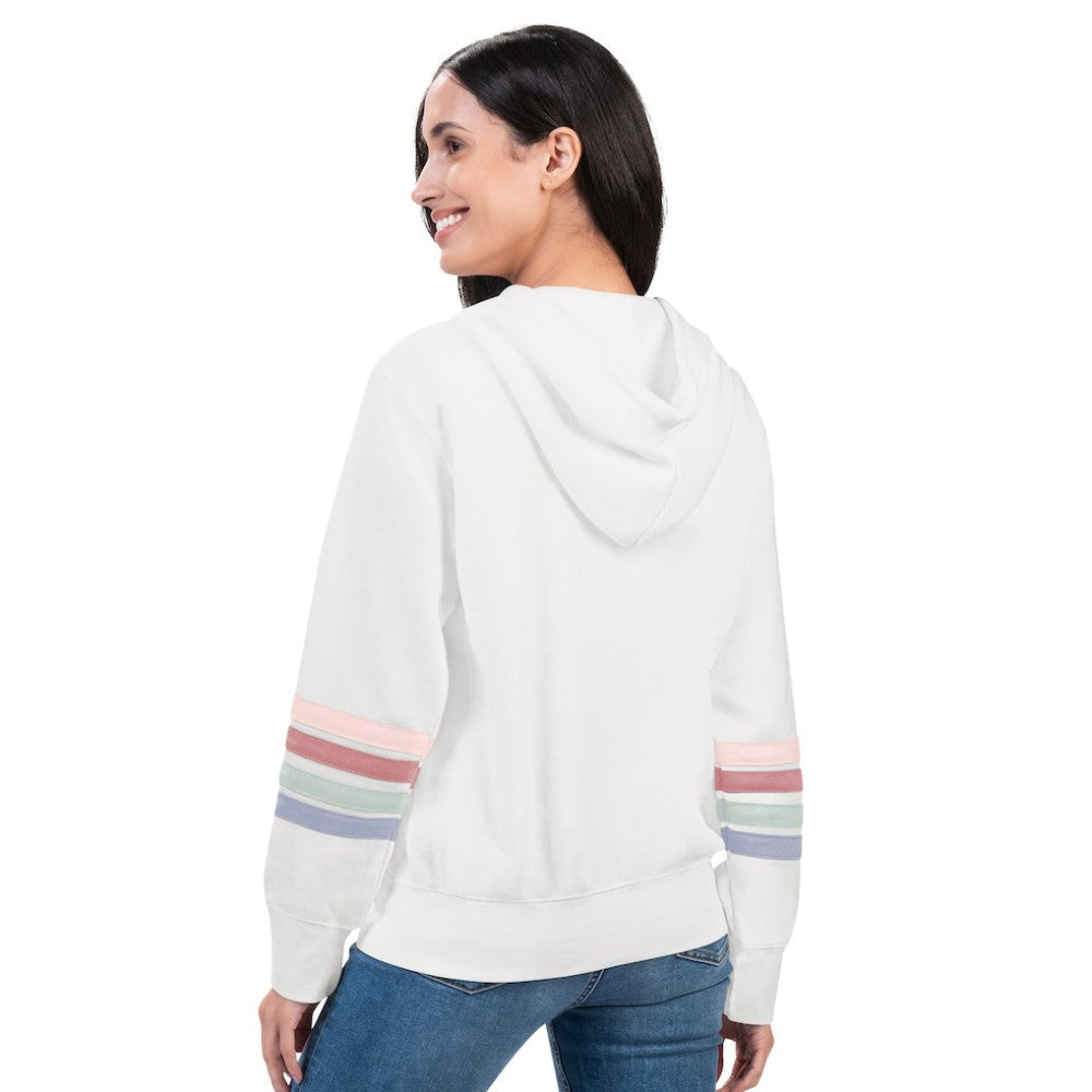 San Diego Padres G-III 4Her by Carl Banks Women's Naamah Sleeve Stripe Fleece Full-Zip Hoodie - White