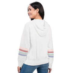 Philadelphia Phillies G-III 4Her by Carl Banks Women's Naamah Sleeve Stripe Fleece Full-Zip Hoodie - White