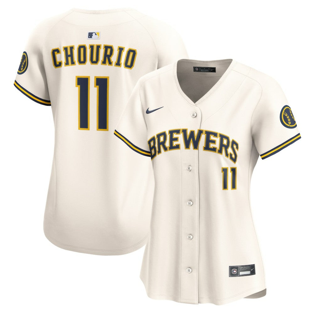 Jackson Chourio Milwaukee Brewers Women's Home Limited Player Jersey - Cream | Nike